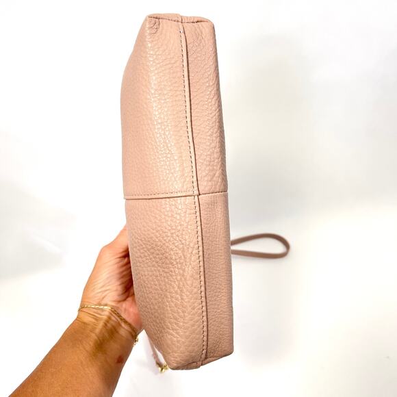 Hobo Lana Crossbody Bag Lotus Mauve Pink Leather and Go Mirror Charm Chain Strap - Picture 4 of 14